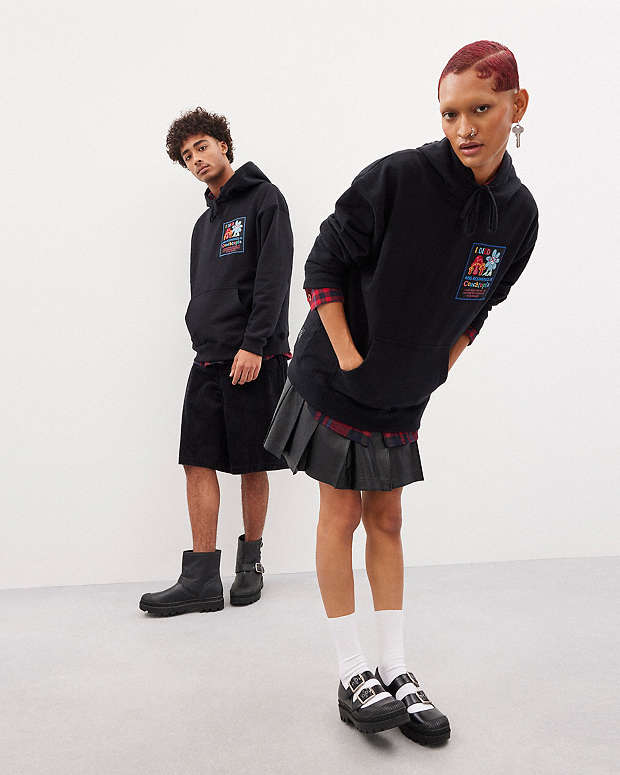Hoodie With Coachtopia Graphic Label Black Black