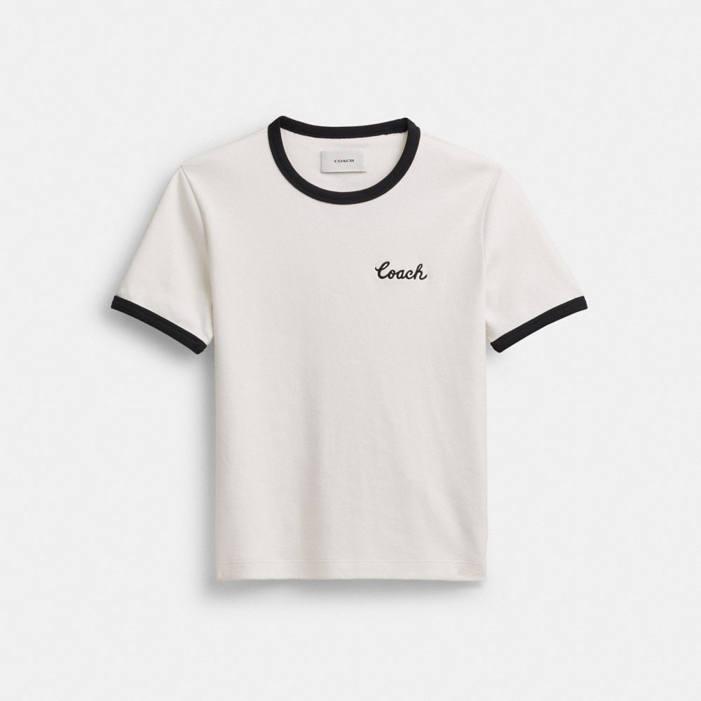 Coach Coach Ringer T Shirt White