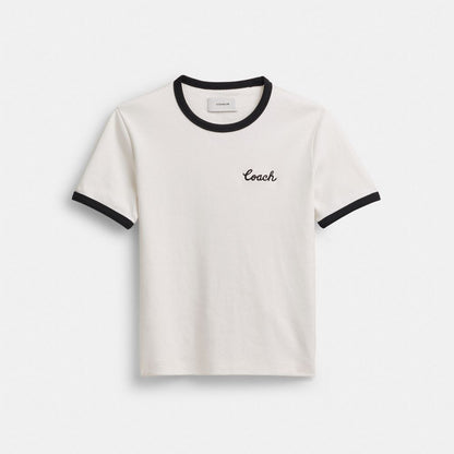 Coach Coach Ringer T Shirt White