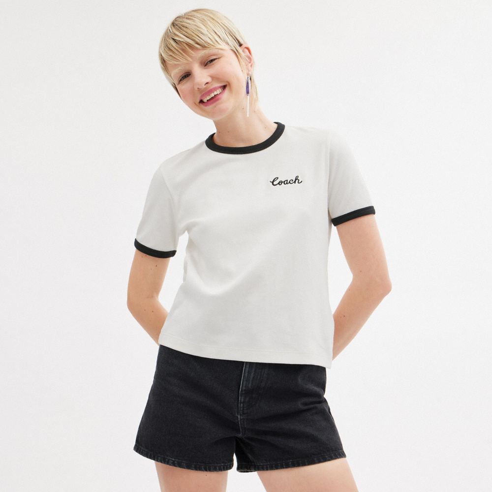 Coach Coach Ringer T Shirt White