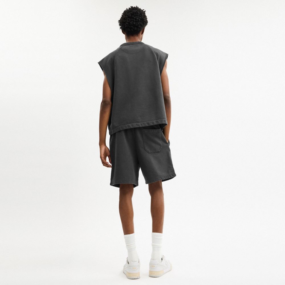 Coach Sleeveless Garment Dye Crewneck Black