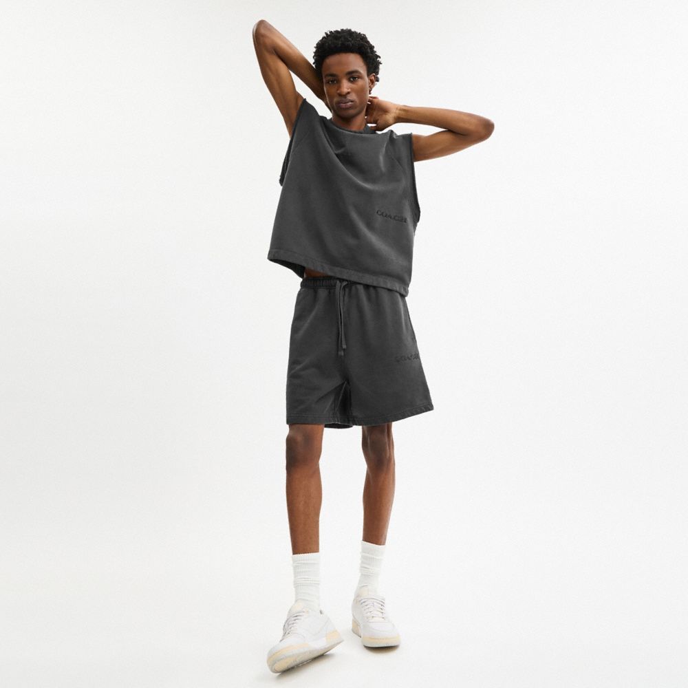 Coach Garment Dyed Pull On Shorts Black