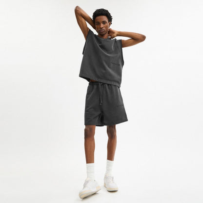 Coach Garment Dyed Pull On Shorts Black