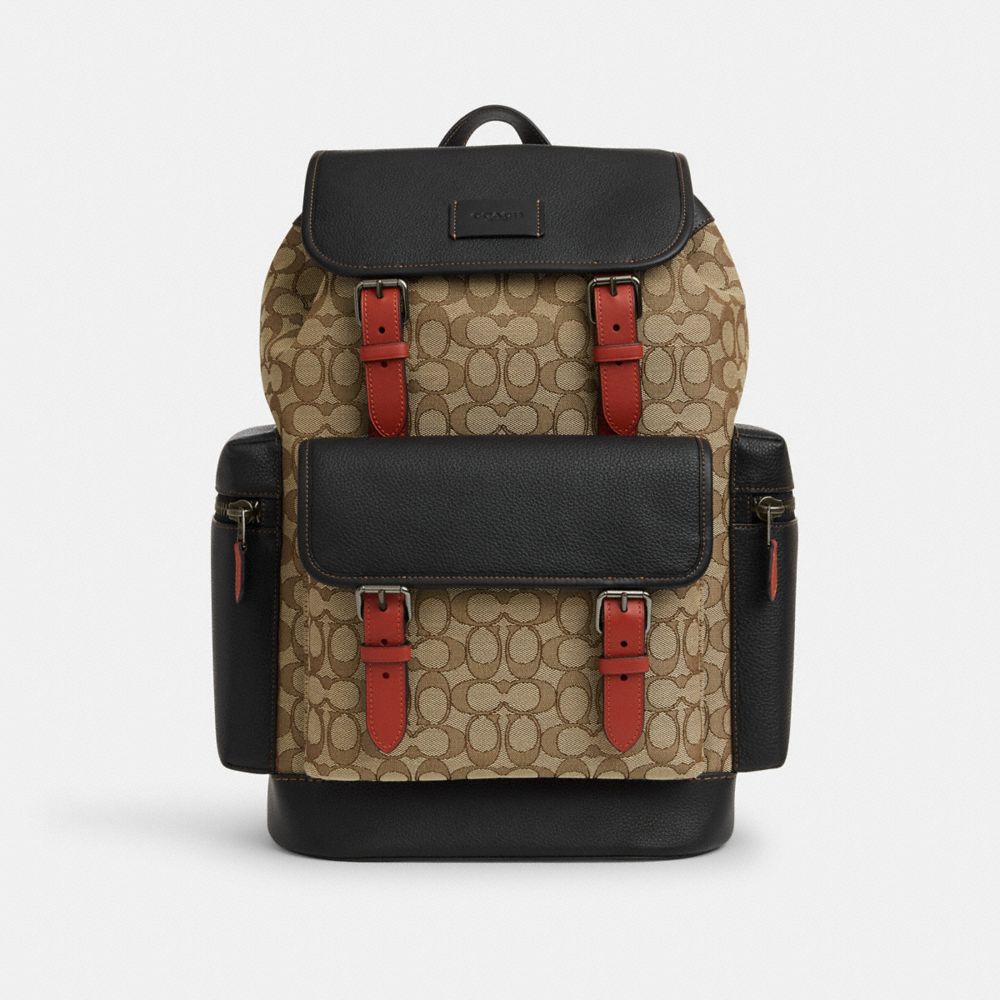 Sprint Backpack In Signature Jacquard Signature Canvas-Black Antique Nickel-Khaki-Black Multi Signature Canvas-Black Antique Nickel-Khaki-Black Multi