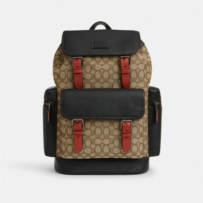 Sprint Backpack In Signature Jacquard Signature Canvas-Black Antique Nickel-Khaki-Black Multi Signature Canvas-Black Antique Nickel-Khaki-Black Multi