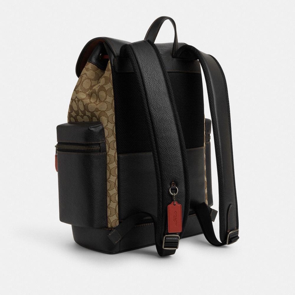 Sprint Backpack In Signature Jacquard Signature Canvas-Black Antique Nickel-Khaki-Black Multi Signature Canvas-Black Antique Nickel-Khaki-Black Multi