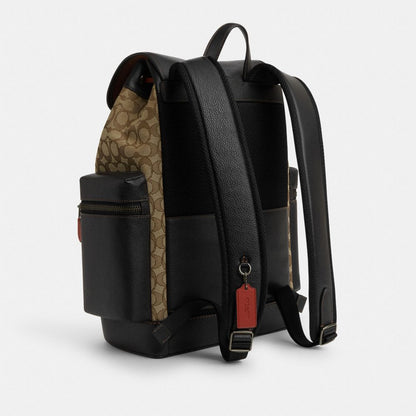 Sprint Backpack In Signature Jacquard Signature Canvas-Black Antique Nickel-Khaki-Black Multi Signature Canvas-Black Antique Nickel-Khaki-Black Multi