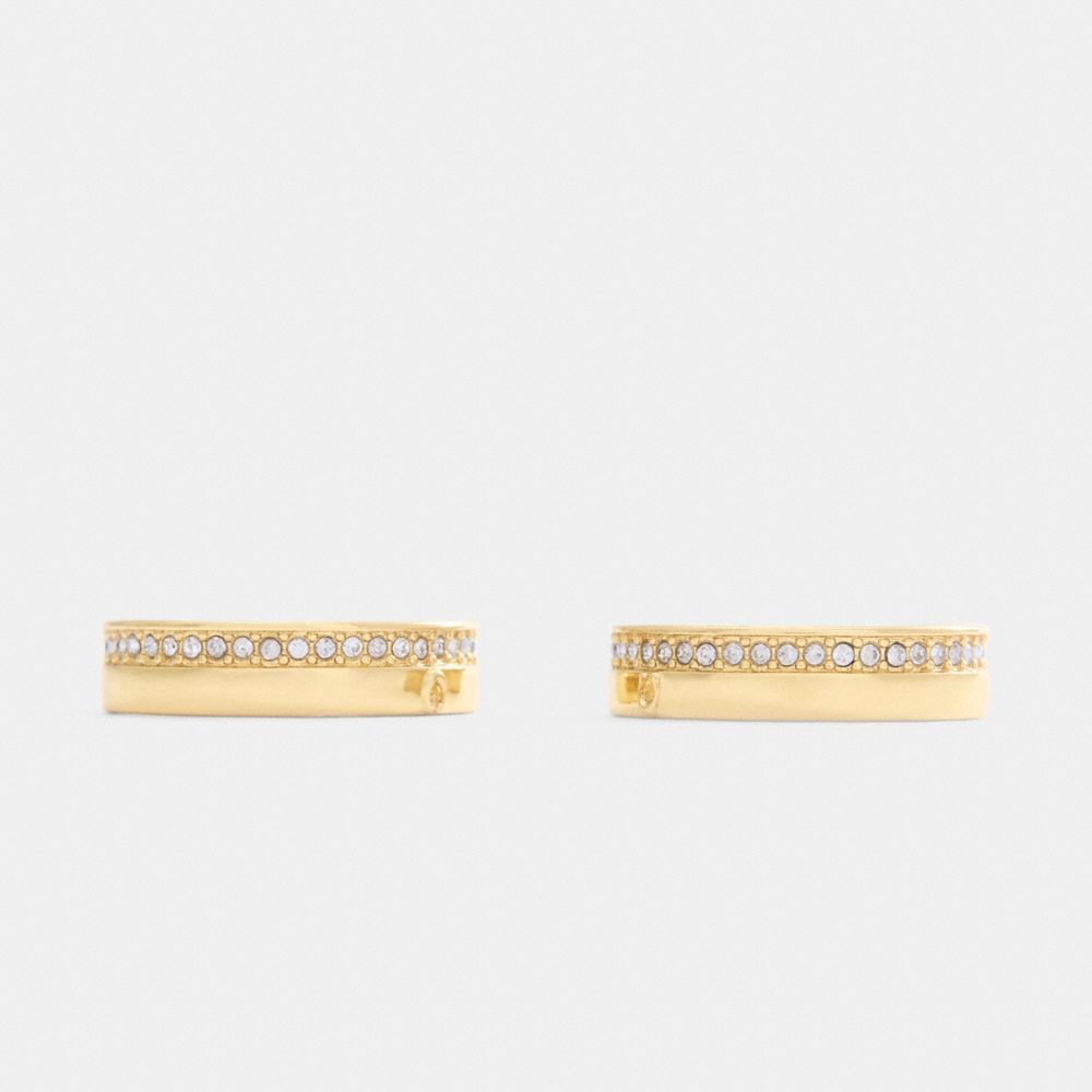 Coach Pavé Hoop Earrings Gold