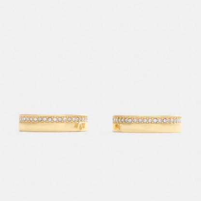 Coach Pavé Hoop Earrings Gold
