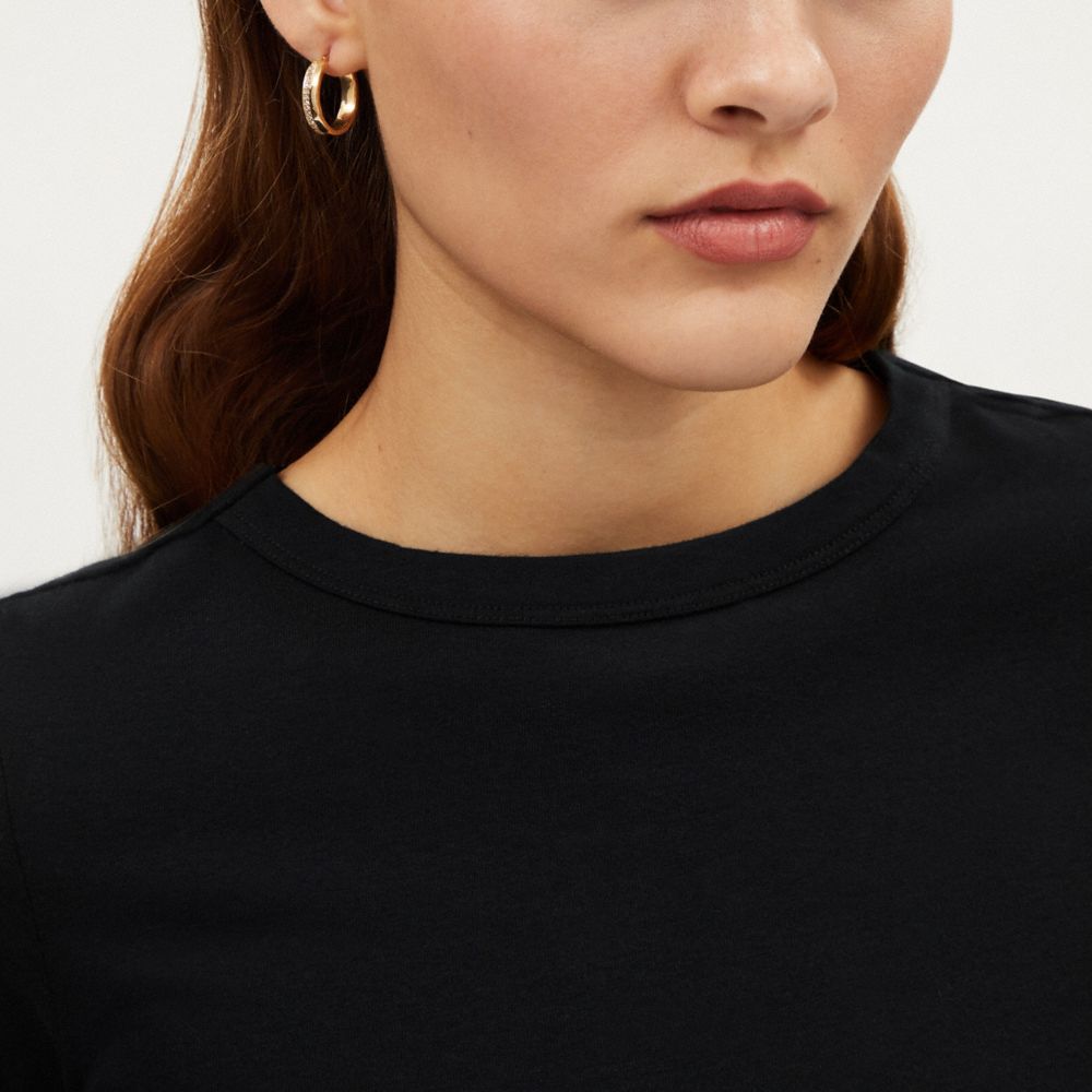 Coach Pavé Hoop Earrings Gold