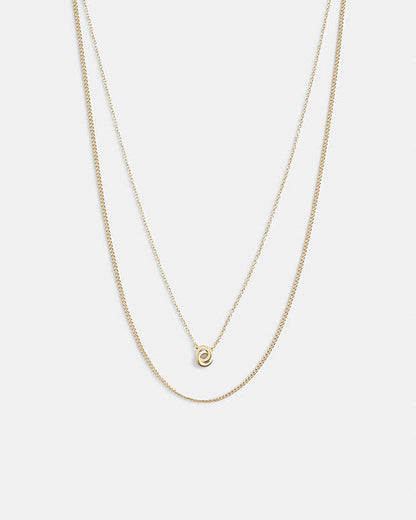 Delicate Interlocking Layered Necklace Gold Gold