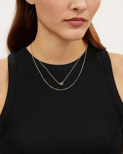 Delicate Interlocking Layered Necklace Gold Gold