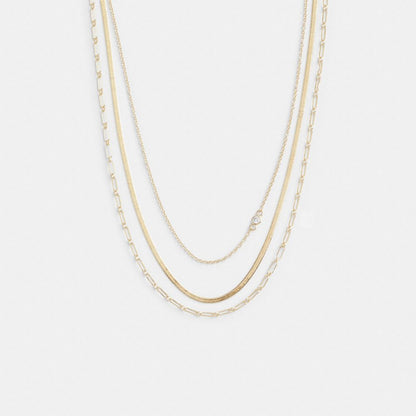 Coach Delicate Layered Chain Necklace Gold