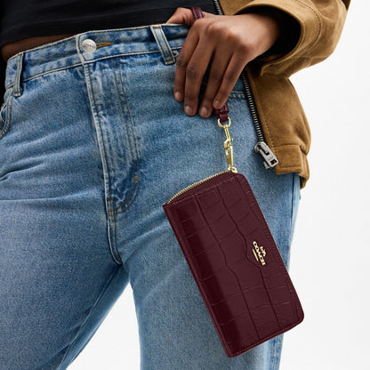 Coach Long Zip Around Wallet Gold