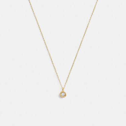 Coach Halo Round Pendant Necklace Gold