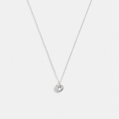 Coach Halo Heart Pendant Necklace Silver