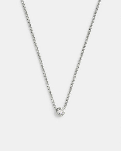 Open Circle Chain Pendant Necklace Silver Silver