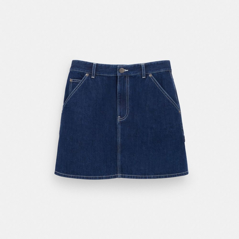 Coach Denim Utility Skirt Dark Denim