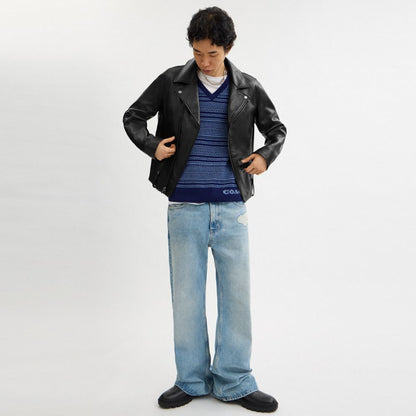 Coach Leather Moto Jacket Black