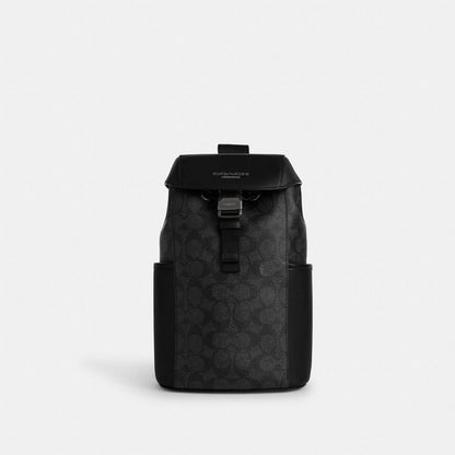 Coach Racer Pack In Signature Gunmetal Charcoal Black