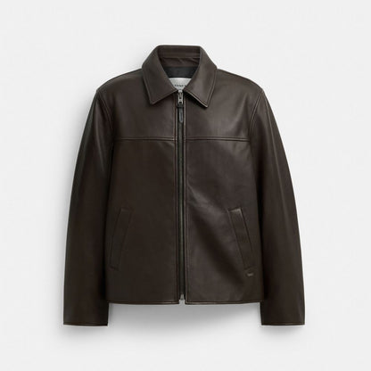 Coach Leather Jacket Burnt Espresso