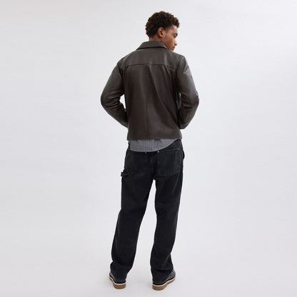 Coach Leather Jacket Burnt Espresso