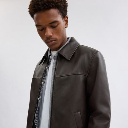 Coach Leather Jacket Burnt Espresso
