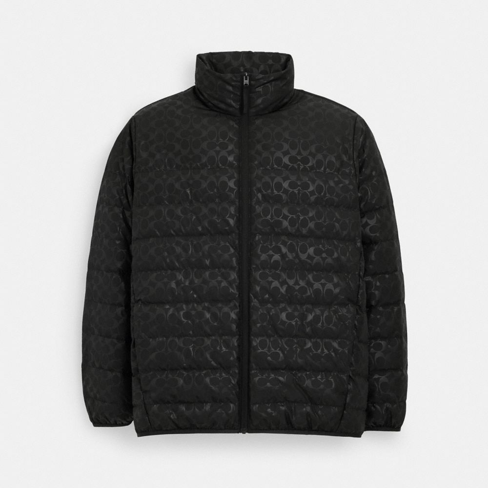 Coach Lightweight Down Jacket In Recycled Polyester Black
