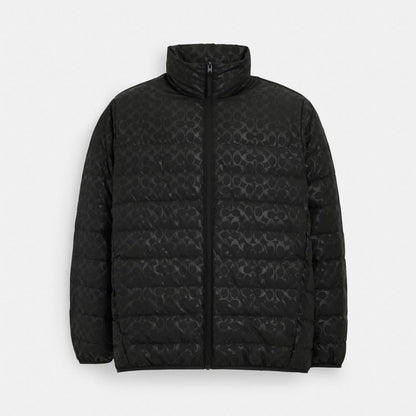 Coach Lightweight Down Jacket In Recycled Polyester Black