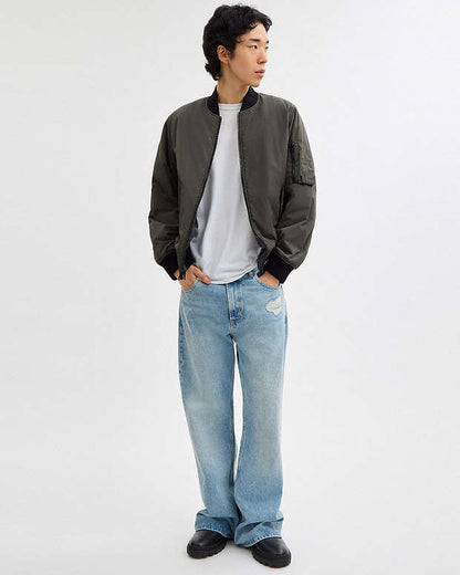 Reversible Ma 1 Jacket In Recycled Polyester Olive-Charcoal Signature Olive-Charcoal Signature