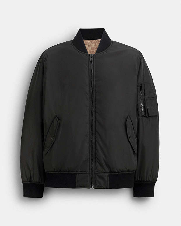Reversible Ma 1 Jacket In Recycled Polyester Black - Khaki Sig Black - Khaki Sig