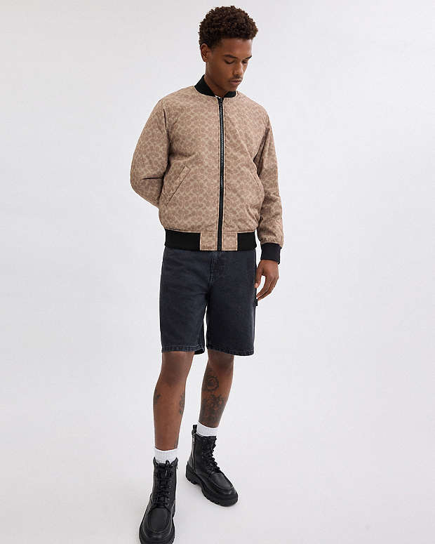 Reversible Ma 1 Jacket In Recycled Polyester Black - Khaki Sig Black - Khaki Sig