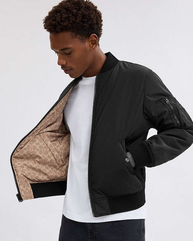Reversible Ma 1 Jacket In Recycled Polyester Black - Khaki Sig Black - Khaki Sig