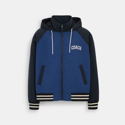 Coach Stadium Jacket In Recycled Polyamide Navy Blue