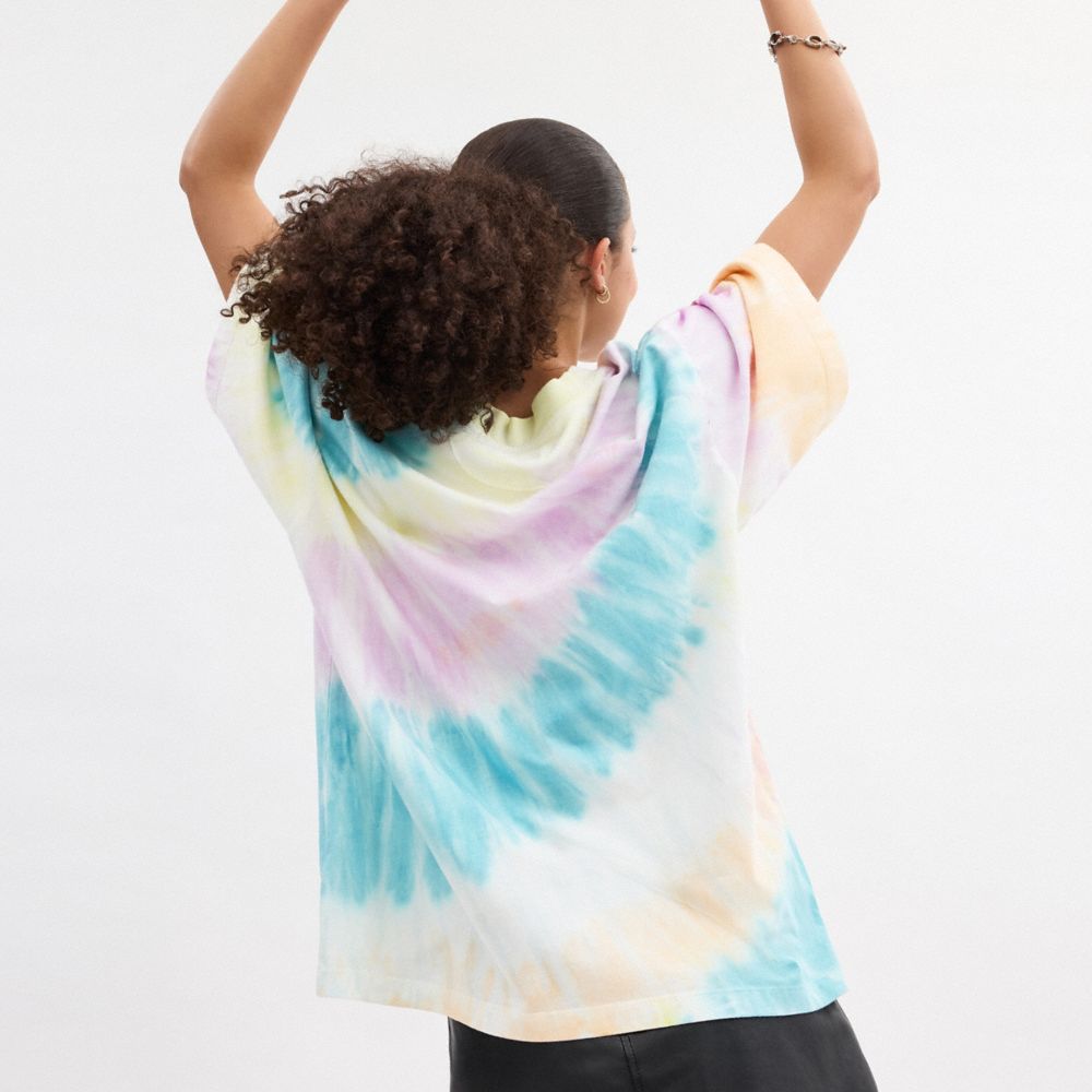 Coach Tie Dye Crewneck T Shirt In Organic Cotton Tie Dye