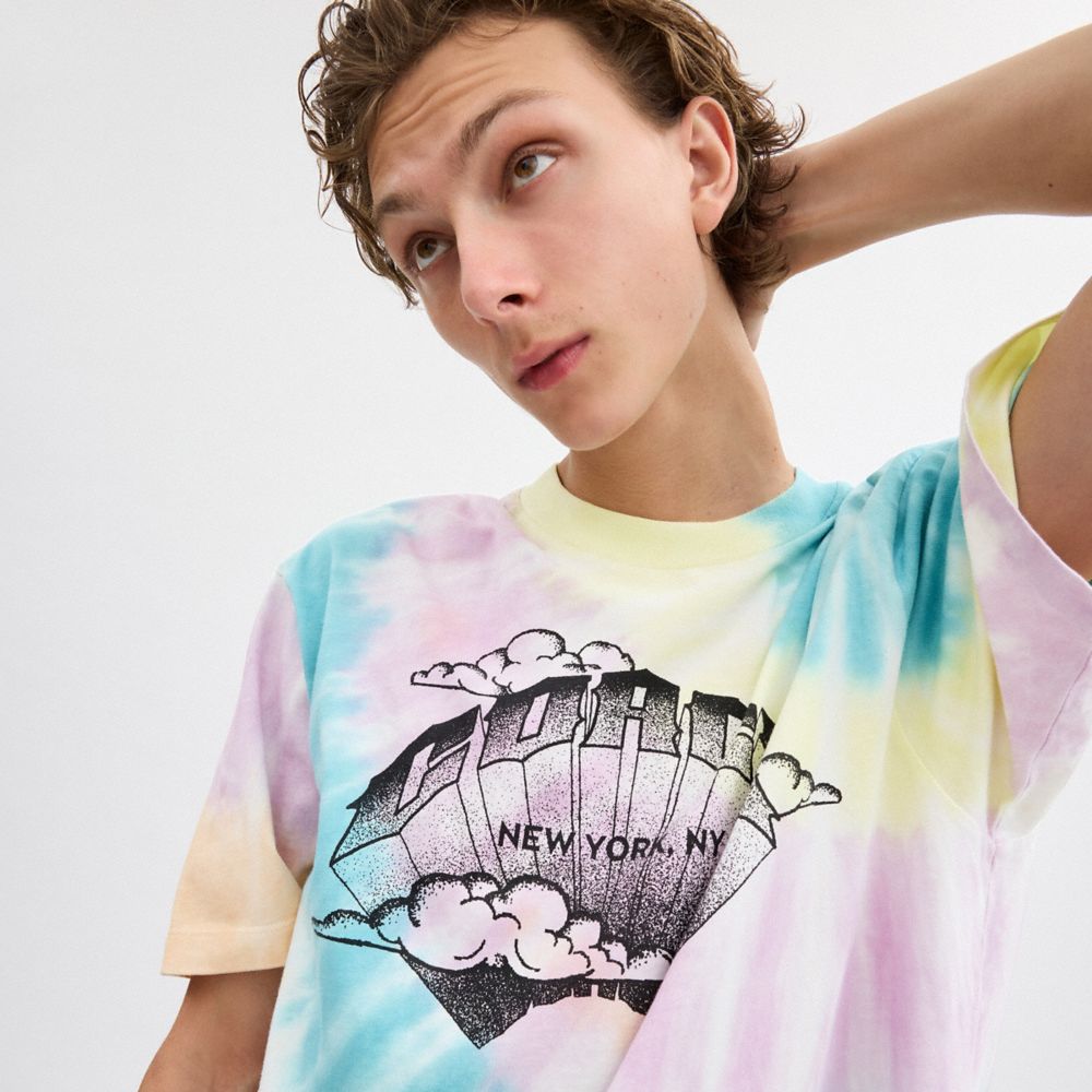 Coach Tie Dye Crewneck T Shirt In Organic Cotton Tie Dye