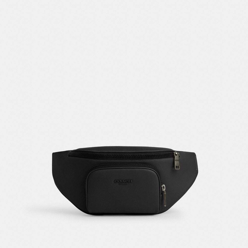 Racer Belt Bag Smooth Leather-Gunmetal-Black Smooth Leather-Gunmetal-Black