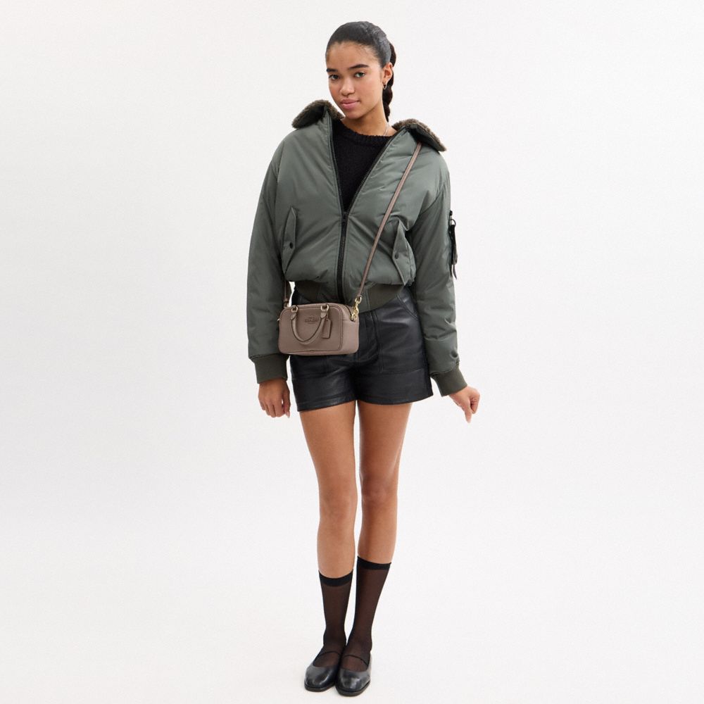 Coach Satchel Crossbody Gold Dark Stone