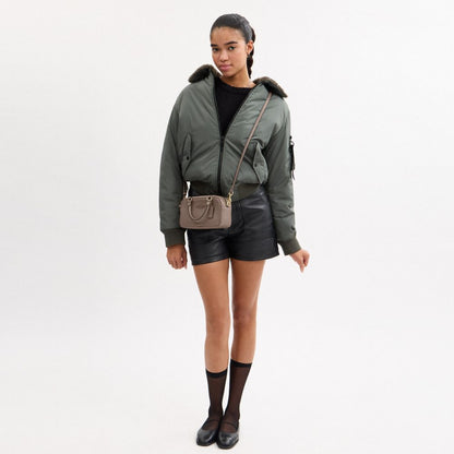 Coach Satchel Crossbody Gold Dark Stone