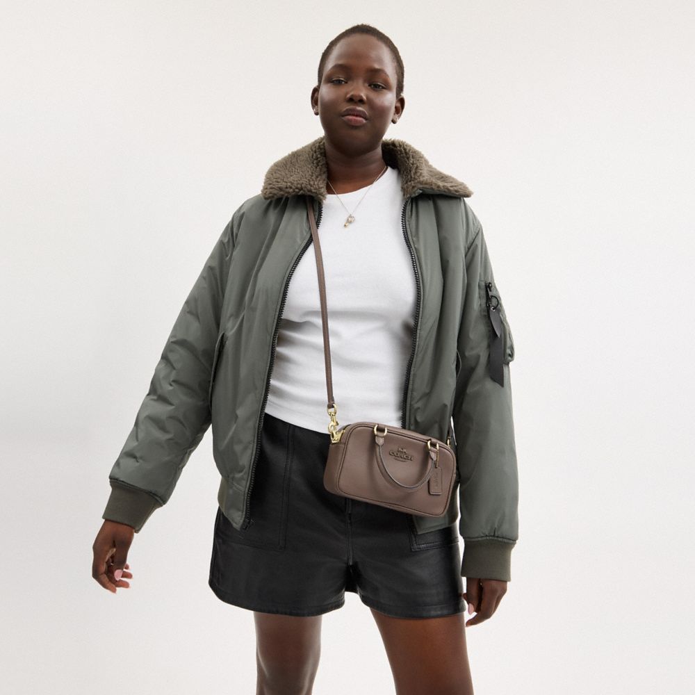 Coach Satchel Crossbody Gold Dark Stone