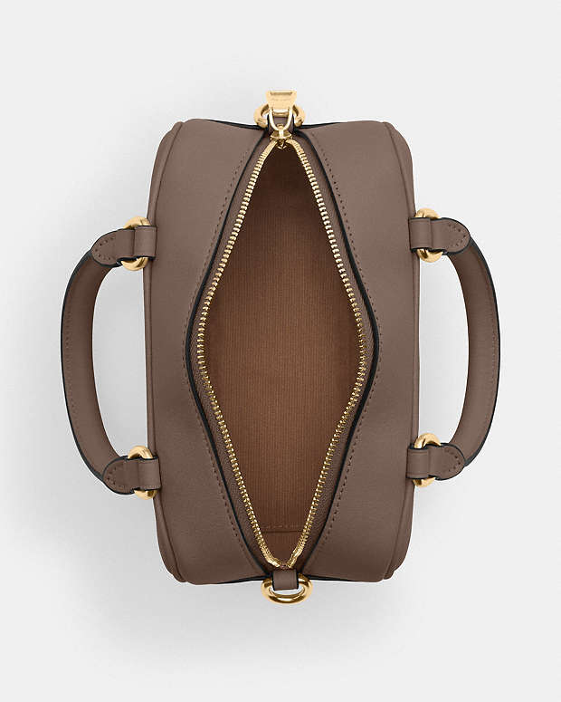 Satchel Crossbody Smooth Leather-Gold-Dark Stone Smooth Leather-Gold-Dark Stone