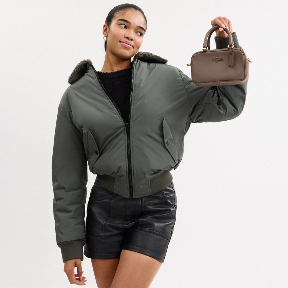 Coach Satchel Crossbody Gold Dark Stone