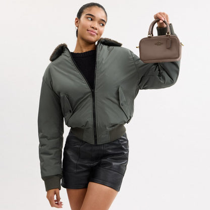 Coach Satchel Crossbody Gold Dark Stone