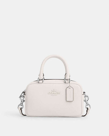 Satchel Crossbody Smooth Leather-Silver-Chalk Smooth Leather-Silver-Chalk
