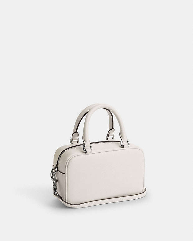 Satchel Crossbody Smooth Leather-Silver-Chalk Smooth Leather-Silver-Chalk