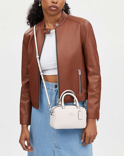 Satchel Crossbody Smooth Leather-Silver-Chalk Smooth Leather-Silver-Chalk