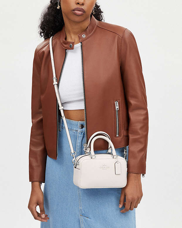 Satchel Crossbody Smooth Leather-Silver-Chalk Smooth Leather-Silver-Chalk
