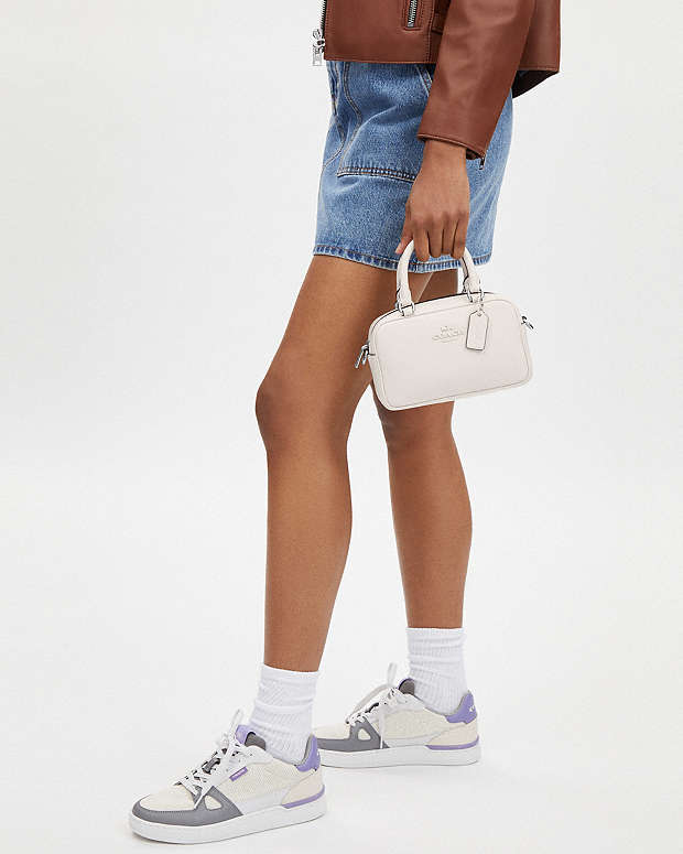 Satchel Crossbody Smooth Leather-Silver-Chalk Smooth Leather-Silver-Chalk