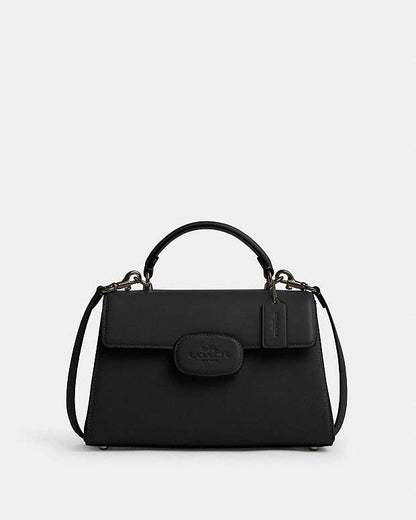 Eliza Top Handle Bag Smooth Leather-Gunmetal-Black Smooth Leather-Gunmetal-Black