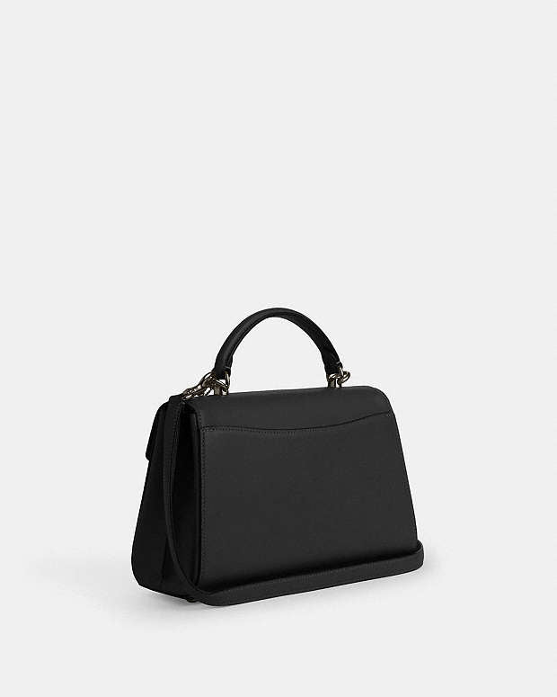 Eliza Top Handle Bag Smooth Leather-Gunmetal-Black Smooth Leather-Gunmetal-Black